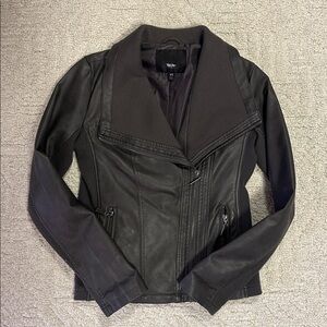 Mossimo Charcoal Gray Faux Leather Jacket Size XS